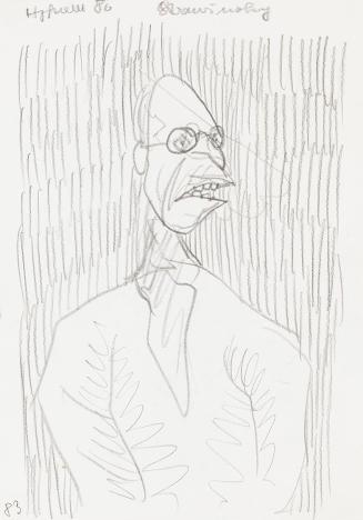 Kurt Hüpfner, Strawinsky, 1986, Bleistift auf Papier, kaschiert auf Karton, 29,7 × 21 cm, Priva ...