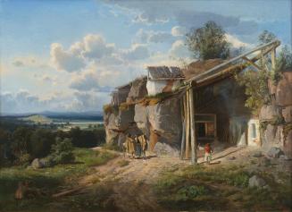 Tina Blau, Zigeunerhütte bei Klausenburg, 1865, Öl auf Leinwand, 48,5 × 66 cm, Privatsammlung,  ...