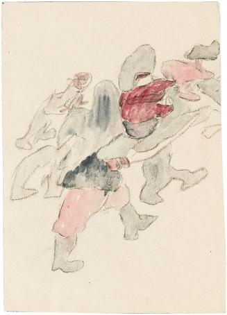 Kurt Hüpfner, Ohne Titel, 1962, Aquarell und Kreide auf Papier, kaschiert auf Karton, 29,7 × 21 ...