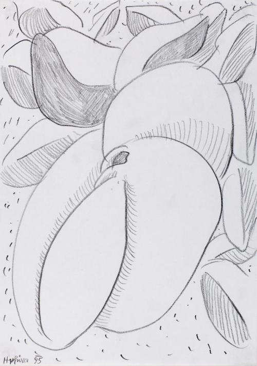 Kurt Hüpfner, Ohne Titel,  1995, Bleistift auf Papier, kaschiert auf Karton, 29,7 × 21 cm, Priv ...