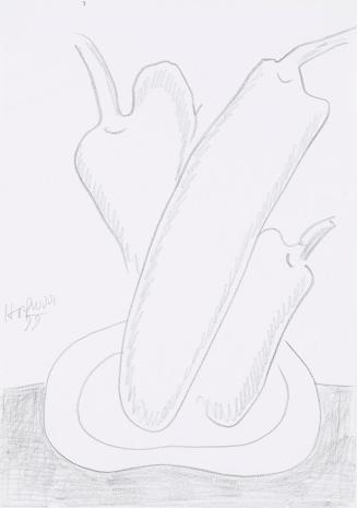 Kurt Hüpfner, Ohne Titel, 1999, Bleistift auf Papier, kaschiert auf Karton, 29,7 × 21 cm, Priva ...