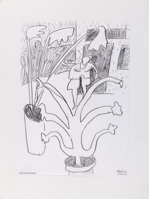 Kurt Hüpfner, Frühjahrsmorgen, 2000, Bleistift auf Papier, kaschiert auf Karton, 29,7 × 21 cm,  ...