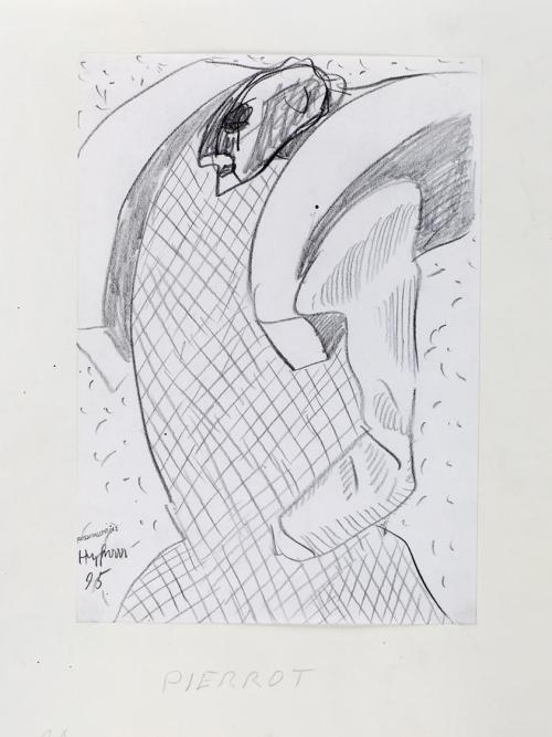 Kurt Hüpfner, Faschingsprinz, 1995, Bleistift auf Papier, kaschiert auf Karton, 29,7 × 21 cm, P ...