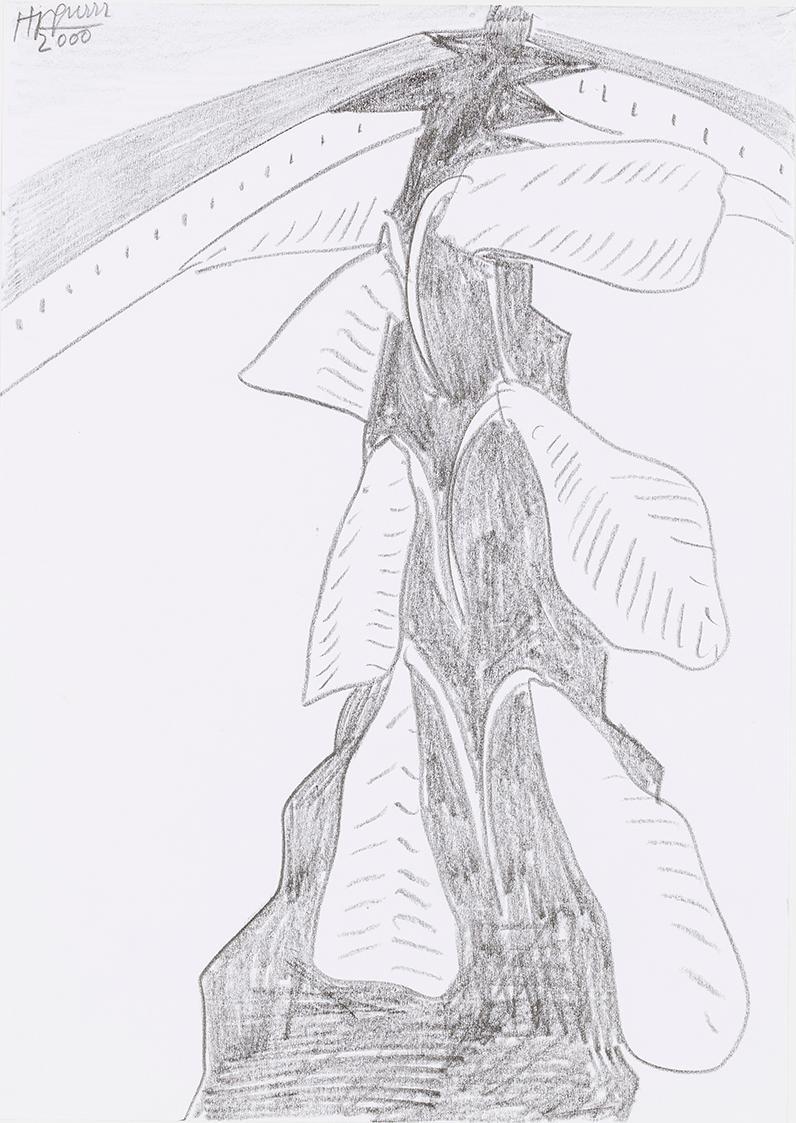 Kurt Hüpfner, Ohne Titel, 2000, Bleistift auf Papier, kaschiert auf Karton, 29,7 × 21 cm, Priva ...