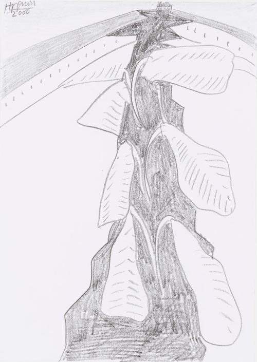 Kurt Hüpfner, Ohne Titel, 2000, Bleistift auf Papier, kaschiert auf Karton, 29,7 × 21 cm, Priva ...