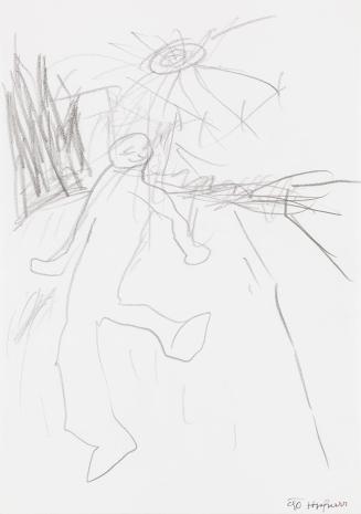 Kurt Hüpfner, Ohne Titel, 1990, Bleistift auf Papier, kaschiert auf Karton, 29,7 × 21 cm, Priva ...