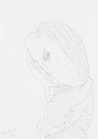 Kurt Hüpfner, Ohne Titel, 1996, Bleistift auf Papier, kaschiert auf Karton, 29,7 × 21 cm, Priva ...