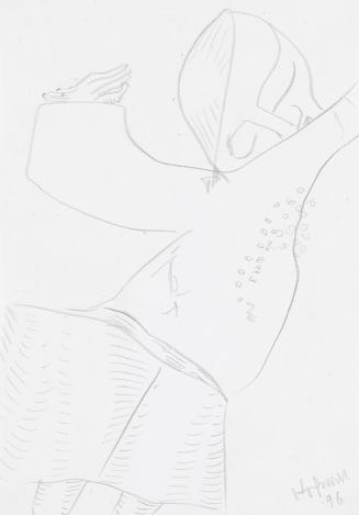 Kurt Hüpfner, Ohne Titel, 1996, Bleistift auf Papier, kaschiert auf Karton, 29,7 × 21 cm, Priva ...