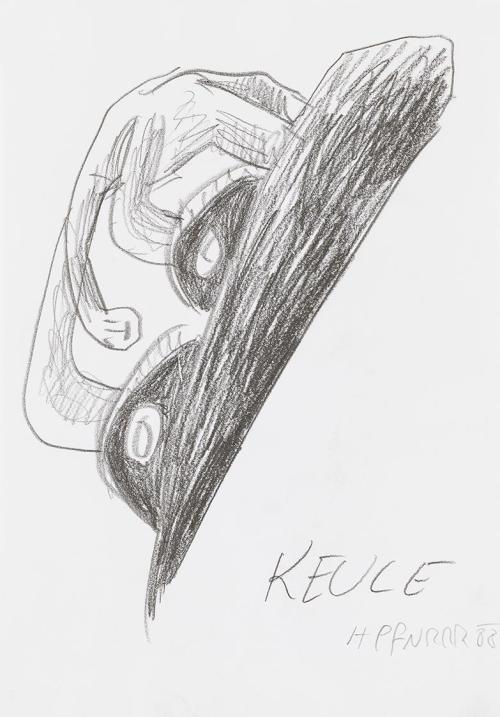 Kurt Hüpfner, Keule, 1988, Bleistift auf Papier, kaschiert auf Karton, 29,7 × 21 cm, Privatbesi ...