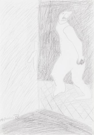 Kurt Hüpfner, Ohne Titel, 1988, Bleistift auf Papier, kaschiert auf Karton, 29,7 × 21 cm, Priva ...