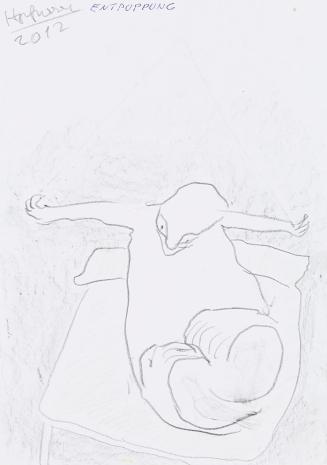 Kurt Hüpfner, Entpuppung, 2012, Bleistift auf Papier, 29,7 × 21 cm, Privatbesitz, Wien