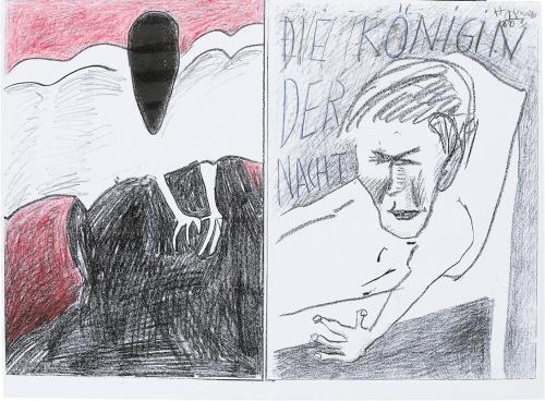 Kurt Hüpfner, Die Königin der Nacht, Graphic Novel, nach 2003, Kopie, mit Buntstift bearbeitet, ...