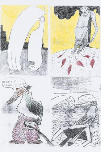 Kurt Hüpfner, Kapitulation, Graphic Novel, 2005, Kopien, mit Buntstift bearbeitet, 63,5 × 42,5  ...