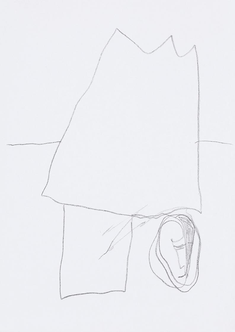 Kurt Hüpfner, Ohne Titel, um 2012, Bleistift auf Papier, 29,7 × 21 cm, Privatbesitz, Wien