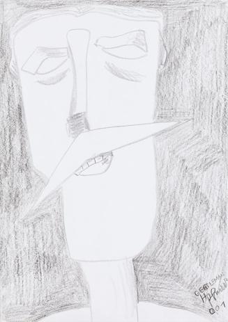 Kurt Hüpfner, Gentleman, 2001, Bleistift auf Papier, 29,7 × 21 cm, Privatbesitz, Wien, Inv.-Nr. ...