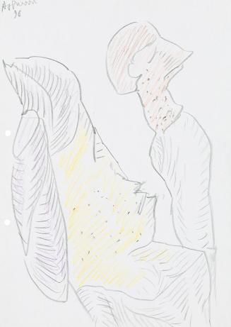 Kurt Hüpfner, Ohne Titel, 1996, Bleistift und Buntstift auf Papier, 29,7 × 21 cm, Privatbesitz, ...