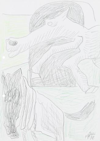 Kurt Hüpfner, Ohne Titel, 1996, Bleistift und Buntstift auf Papier, 29,7 × 21 cm, Privatbesitz, ...