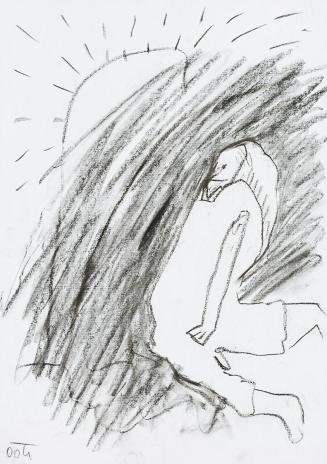 Kurt Hüpfner, Ohne Titel, 2004, Kohle auf Papier, 29,7 × 21 cm, Privatbesitz, Wien