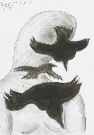 Kurt Hüpfner, Puppe, 2005, Bleistift und Kohle auf Papier, 29,7 × 21 cm, Privatbesitz, Wien