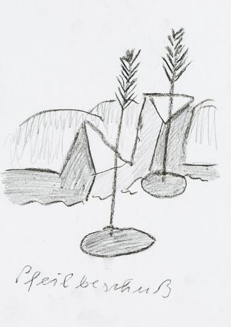 Kurt Hüpfner, Ohne Titel, um 2005, Bleistift und Kohle auf Papier, 29,7 × 21 cm, Privatbesitz,  ...