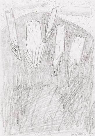 Kurt Hüpfner, Ohne Titel, 1991, Bleistift auf Papier, kaschiert auf Karton, 29,8 × 21 cm, Priva ...