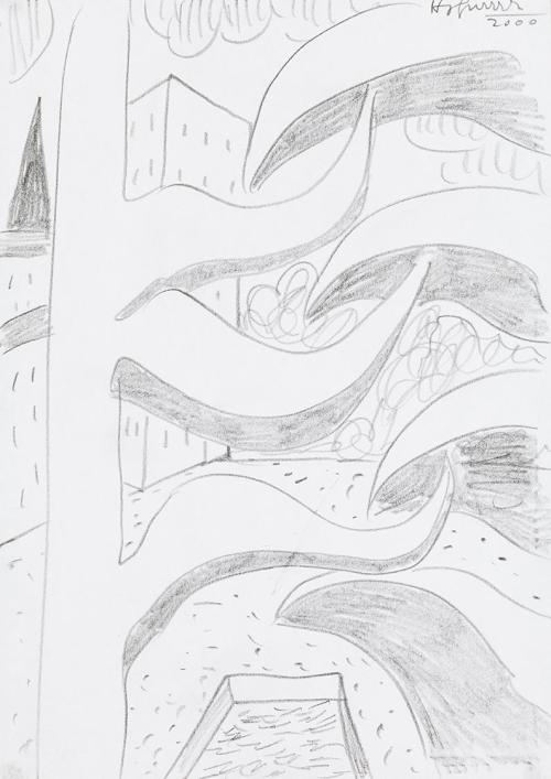 Kurt Hüpfner, Ohne Titel, 2000, Bleistift auf Papier, 29,7 × 21 cm, Privatbesitz, Wien