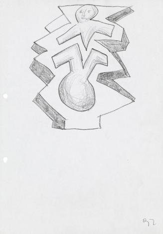 Kurt Hüpfner, Ohne Titel, 1992, Bleistift auf Papier, 29,7 × 21 cm, Privatbesitz, Wien