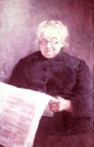 Tina Blau, Meine Mutter, 1889, Öl auf Holz, 26,5 × 17 cm, Privatbesitz, New York
