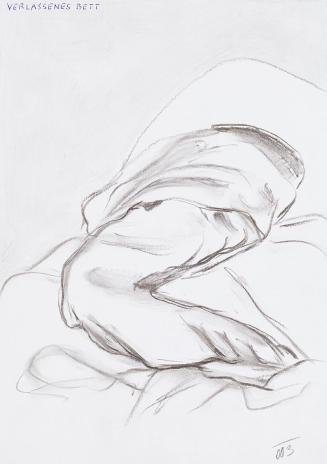 Kurt Hüpfner, Verlassenes Bett, 2003, Bleistift verwischt auf Papier, 29,7 × 21 cm, Privatbesit ...