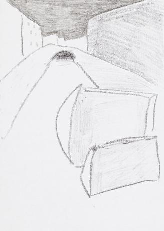 Kurt Hüpfner, Ohne Titel, um 2005, Bleistift und schwarze Kreide auf Papier, 29,7 × 21 cm, Priv ...