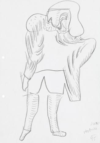 Kurt Hüpfner, Dame, 1995, Bleistift auf Papier, 29,7 × 21 cm, Privatbesitz, Wien