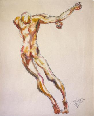Otto Rudolf Schatz, Tänzer, 1921, Aquarell, Bleistift auf Papier, 42 × 34 cm, Privatbesitz