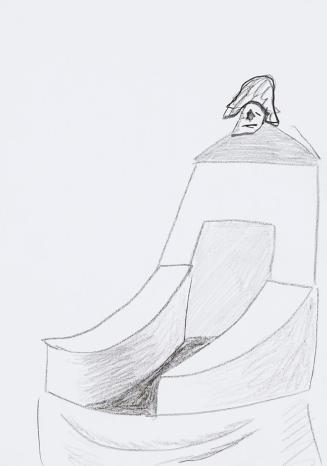 Kurt Hüpfner, Ohne Titel, um 2000, Bleistift und schwarze Kreide auf Papier, 29,7 × 21 cm, Priv ...