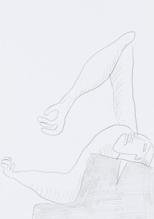 Kurt Hüpfner, Ohne Titel, um 2008, Bleistift auf Papier, 29,7 × 21 cm, Privatbesitz, Wien