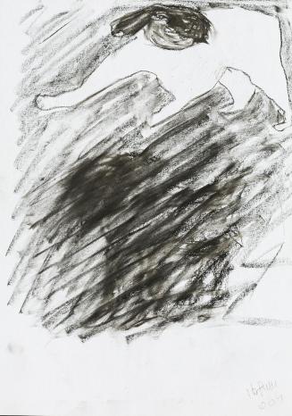 Kurt Hüpfner, Ohne Titel, 2004, Kohle auf Papier, 29,7 × 21 cm, Privatbesitz, Wien