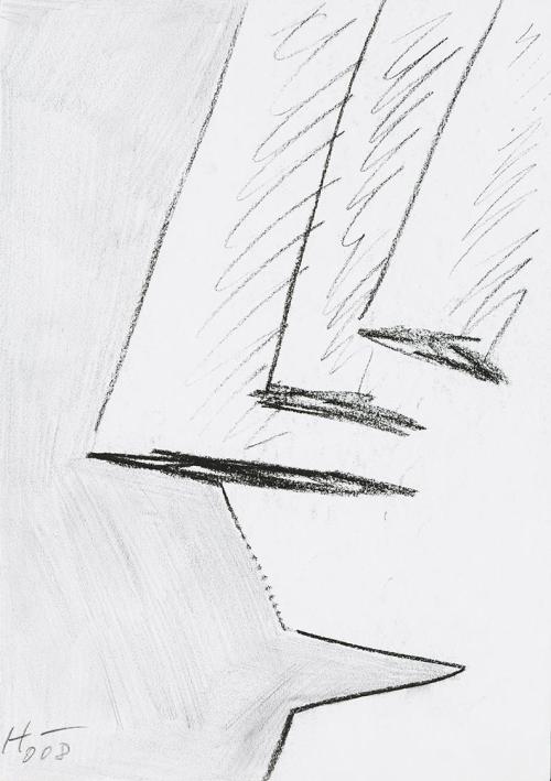 Kurt Hüpfner, Ohne Titel, 2008, Bleistift und Kohle auf Papier, 29,7 × 21 cm, Privatbesitz, Wie ...