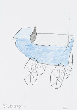 Kurt Hüpfner, Kinderwagen, 2003, Buntstift auf Papier, 29,7 × 21 cm, Privatbesitz, Wien