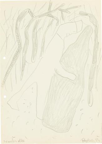 Kurt Hüpfner, Winterallee, 1994, Bleistift auf ungebleichtem Papier, 29,7 × 21 cm, Privatbesitz ...