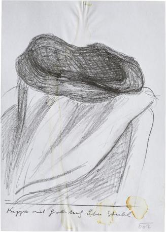 Kurt Hüpfner, "Kappe und Halstuch über Stuhl", 2002, Bleistift auf Papier, 29,7 × 21 cm, Privat ...