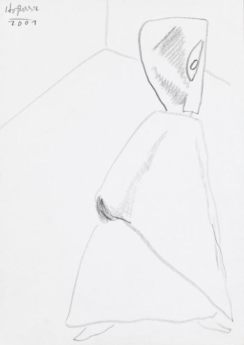 Kurt Hüpfner, Ohne Titel, 2001, Bleistift auf Papier, 29,7 × 21 cm, Privatbesitz, Wien