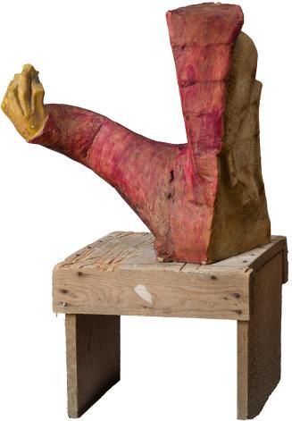 Kurt Hüpfner, Jesuit, 1969, Gips, Pigmentfarbe, Öl,  Holz (Sockel), 84,5 × 51 × 37 cm (mit Sock ...