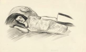 Alfred Wickenburg, Mela Spira, 1933, Kohle auf Papier, 26,5 × 43 cm, Museum der Moderne Salzbur ...