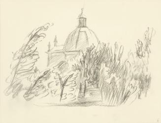 Alfred Wickenburg, Kuppel der Salesianerinnenkirche in Wien, 1938/1942, Bleistift auf Papier, B ...