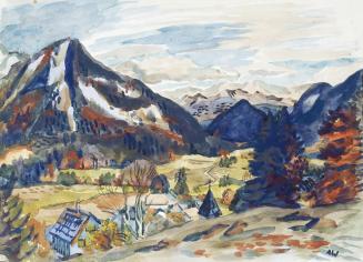 Alfred Wickenburg, Ausseer Landschaft, 1932, Aquarell auf Papier, Lichte Maße: 43 × 60 cm, Priv ...