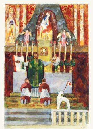 Alfred Wickenburg, Messe in Glashütten, 1939, Aquarell auf Papier, Lichte Maße: 59,3 × 42,3 cm, ...
