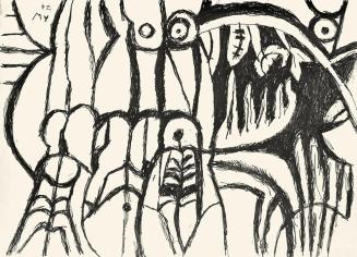 Alfred Wickenburg, Körper, 1974, Schwarzer Filzstift auf Papier, Blattmaße: 41,7 × 58 cm, Galer ...