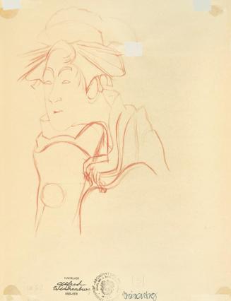 Alfred Wickenburg, Asiatische Figurenstudie, 1933/1943, Rötel auf Papier, Blattmaße: 34,1 × 25, ...