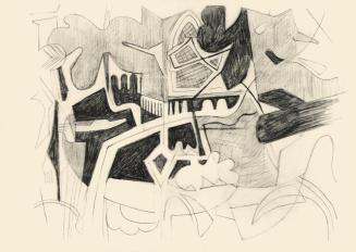 Alfred Wickenburg, Ca' d'Oro, 1953/1954, Kohle auf Transparentpapier, Blattmaße: 31,6 x 44,3 cm ...
