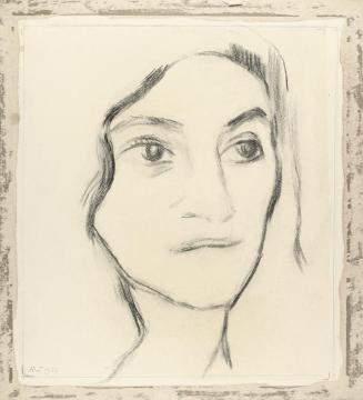 Alfred Wickenburg, Porträtstudie Mela Spira, 1933, Kohle auf Karton, Blattmaße: 35,9 × 32,6 cm, ...