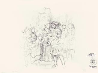 Alfred Wickenburg, Personengruppe, um 1968, Tintenstift auf Papier, Blattmaße: 35,8 × 47,8 cm,  ...